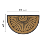 Rubber-Backed Coconut Coir Doormats Half Cercle 75x40 cm